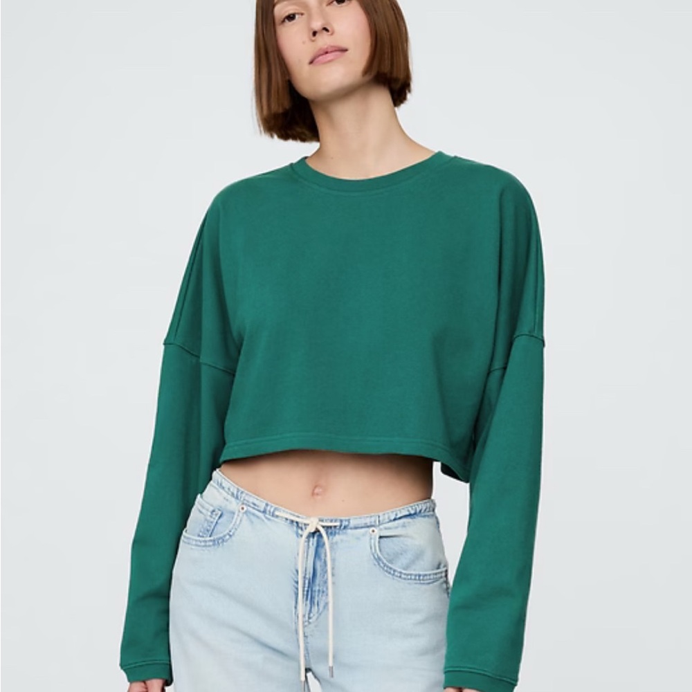 GAP French Terry Oversized Crop Sweatshirt XS/S